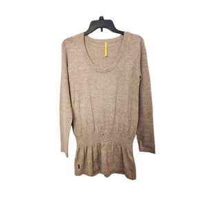 Lole drop waist cozy pullover sweater tan size medium